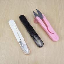 3 Pcs Portable U Colored Individual Packaging Sewing Thread Scissors, Handcrafted Household U-Shaped Spring Small Scissors, Cross-Stitch Accessories Small Yarn Scissors - default - View 4