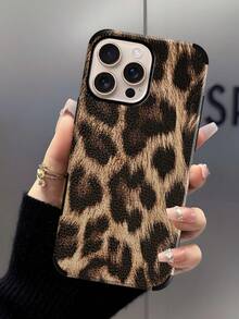 1 pezzo Custodia per telefono in pelle PU morbida con stampa leopardata, anti-caduta e anti-urto, con design amplificatore audio, compatibile con 17 Pro Max/16 Pro Max/16 Plus/13 Pro Max/14 Pro Max 13 14 11 12 Pro 11/15 Pro, Galaxy S24 Ultra, regalo per le vacanze