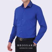 Men's Slim Fit Dress Shirt - Anti-Wrinkle, Anti-Wrinkle And Breathable Elegant Collar | Soft Touch | Machine Washable Comfortable For Work And Events - Azul real - Ver 6