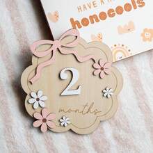 新生儿里程碑道具 婴儿成长摄影道具 新生儿礼物派对 性别揭晓派对 婴儿配件 - 粉紅色1 - 查看 9