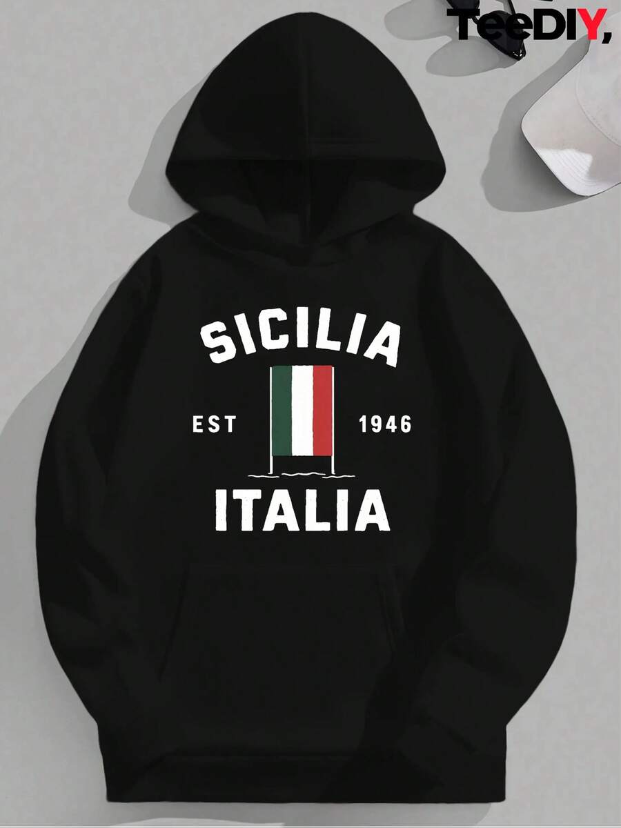 ITALIA EAST SICILY 1946 ITALY Men's Hoodie - màu đen - Xem 1