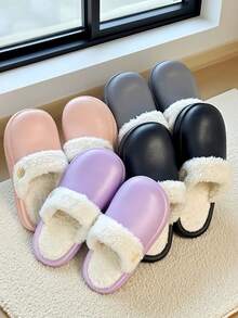 New Men's EVA Warm Slippers In Autumn And Winter, The Shell Is Made Of EVA Material, Which Is Light And Comfortable, Wear-Resistant And Non-Slip, Toe Protection In Closed Toe, Velvet Inside, Warm And Cold-Proof, Long-Term Wear Is Not Tiring Or Stuffy, And It Is Not Easy To Crack And Deform.