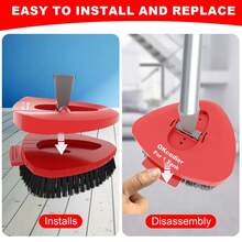 2 Pack Upgrade Scrub Brush Replace Heads Compatible With O Cedar EasyWring * Tank Spin Mop,Mop Replacement Scrubber Head Brush,Floor Cleaning Brush,More Layers Of Bristles For Bathroom, Deck, - 2 Brush(For *-Tank)