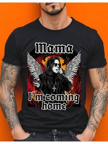 Ozzy Angel Mama I Am Coming Home Tee Gothic Rock Artwork T-Shirt A Great Present For Enthusiasts And Companions - A Cozy And Laid-Back 220-Gram Cotton T-Shirt