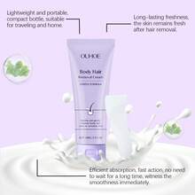 100g&Scraper,Body Hair Removal Cream, Quickly And Gently Removes Hand Hair, Armpit Hair And Leg Hair, Making The Skin Smooth, Tender And Brightening, And Removing Delicate Hair From The Body Skin - Purple - View 2