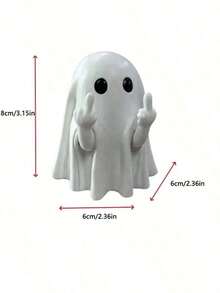 Estatueta de Fantasma de Halloween - Estátua Assustadora de Dedo do Meio de Resina, Decoração Fofa para Decorações de Halloween, Varanda e Decoração Assustadora Interna da Casa