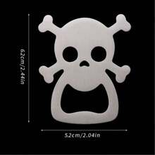 Silver Stainless Steel Skull Bottle Opener, Suitable For Halloween Party, Dinner, Bar Tools, Halloween Small Gift