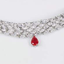 1件银色/红色女士项链，钻石项链，女士首饰，水滴形，十字架吊坠，适合女性/新娘/伴娘/节日、派对、婚礼、宴会等场合，女士时尚首饰，项链，礼物 - 項鍊 - 查看 11