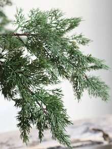 1pc 56cm/22.05inch Natural Touch Faux Winter Cedar Branch-Green, High Quality Artificial Pine Plant, Office/Wedding/Christmas Decorations/ Home Decoration/Holiday Gifts For Her Room Decor