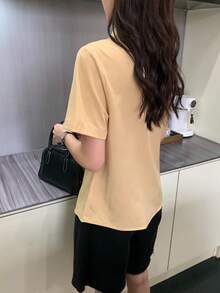 Camisa de mujer de estilo elegante y femenino para primavera y verano - Champán - Ver 6