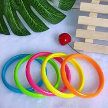 1PC/5pcs Vibrant Fluorescent Bohemian Resin Bracelet Set - Hip-Hop/Boho Style, Colorful Elastic Bands For Everyday & Gift Wear - Accessory, Cute Bracelets