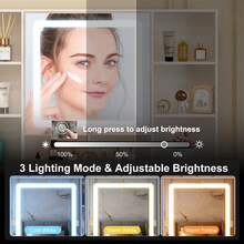 Tocador con espejo LED inteligente, 7 cajones, tocador, maquillaje y taburete - Perfect For Organizing Makeup, Skincare, Elegant Vanity|Decorative Vanity, Vanity Furniture, Compact For Small Space, Bedroom Decor Gift, Perfect Gift For Women Girls , Ideal para regalos de Navidad y Halloween. - Blanco - Ver 7