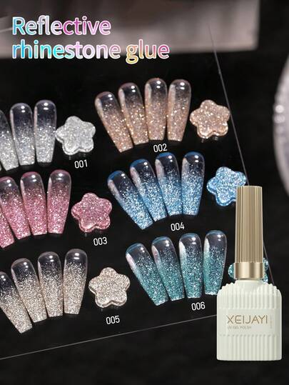  XEIJAYI 1Pc 15ml Reflective Disco Diamonds Gel Nail Polish With The Holographic Glitter Diamond Collection Gel Nail Polish Perfect For Manicure DIY