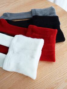 4 Paar Kinder Gerippte einfarbige & gestreifte Strumpfhosen, thermisch gefüttert, hautfreundliche warme Leggings für Herbst/Winter - Verschiedenfarbig - Übersicht 4