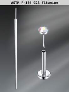 CIZME 1 Set Fashionable Titanium Alloy Threadless Nose Stud CZ Nose Ring, Flat Back Stud Earrings, CZ Nose Bone, Nose Wing, Cartilage Earrings, 20G 18G 16G Cubic Zirconia Lip Ring, Medusa Lip Ring, Threadless Lip Stud, Piercing Taper, Suitable For Daily Wear - Lip Studs - View 22