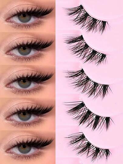 10 أزواج من رموش طبيعية رموش عين القطة رموش عنقودية رموش مستعارة طبيعية إمتدادات رموش مستعارة طبيعية رموش مانجا عنقودية قطع رموش فردية طبيعية خفيفة (YLB010-10)