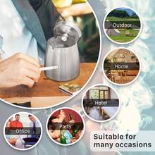 Modern Tabletop Cigarette Ashtray - Large Silver Smokeless Windproof With Lid, Indoor/Outdoor Use For Home/Office/Patio/Balcony - Large - View 7