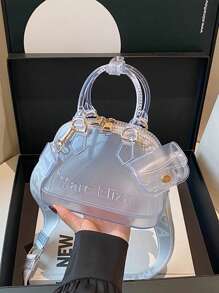 2个/套透明果冻可调节单肩包，适合旅行、上学、工作、办公、斜挎。