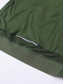 HISERWA Maillot de cyclisme pour hommes vert olive à manches longues avec petit col montant. Très extensible, respirant et séchage rapide. Manches longues de cyclisme avec capacité d'étirement maximale en tissu tricoté. Coupe slim. Design avec bande réfléchissante sur l'ourlet arrière. Maillot de cyclisme compétitif slim pour hommes, convient pour la course et le cyclisme outdoor. - Vert - Voir 9
