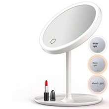 Adjustable LED Makeup Mirror, Smart 3-Color Lighting, Brightness Adjustable, One-Touch USB Charging, 180° Rotating High-Definition Tabletop Mirror, Detachable & Portable Tray, Travel Electronic Cosmetic Mirror, Suitable For Bedroom, Bathroom, Bedside Table, Dorm, Great Gift For Mother's Day, Birthday, Women, Create Beautiful Makeup - Multicolor - View 14