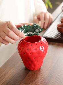 1个带盖陶瓷草莓烟灰缸，防风防灰，适用于家居办公装饰、收纳整理，亦可作为促销礼品。 - 彩色 - 查看 5