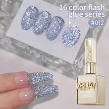 XEIJAYI 钻石闪光美甲 16 色 15ml 凝胶指甲油浸泡 UV LED 指甲油沙龙女性美甲工具时尚迷人指甲奢华指甲设计 - 彩色 - 查看 23
