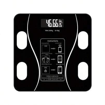 Weight Scale Smart Accurate Body Fat Scale For Fat Measurement Bathroom Digital Body Scale Square Electronic Scale, Smart Body Fat Scale, A Simple And Practical Digital Scale That Can Be Connected To A Mobile Digital Bathroom Scale With Smartphone App Scale USB Rechargeable Wireless Digital Weight Scale