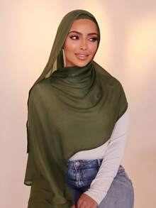 1pc Women's Soft Asymmetrical Digital Printed Pattern Printed Modal Hijabs Scarf - Multicolor - View 8