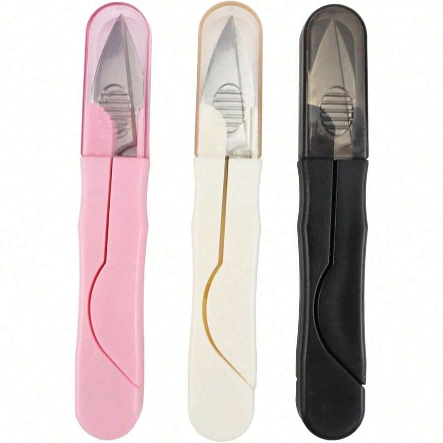 3 Pcs Portable U Colored Individual Packaging Sewing Thread Scissors, Handcrafted Household U-Shaped Spring Small Scissors, Cross-Stitch Accessories Small Yarn Scissors - default - View 1