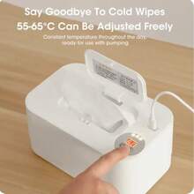 婴儿湿巾加热器，USB 便携式湿巾加热器带夜灯，大容量设计，适合汽车、旅行、家用