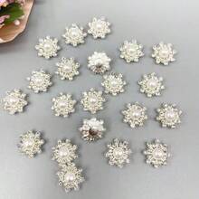 20pcs Snowflake Cabochon Metal Base Strass Glitter Rhinestone Buttons For Clothing Shoes Bags Accessories DIY Crafts - Multicolor - View 8