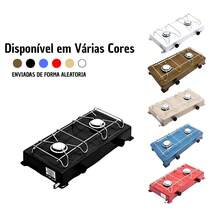 Fogão Duas Bocas A Gás Camping Portatil Pescaria Cozinha - Preto - Visão 7