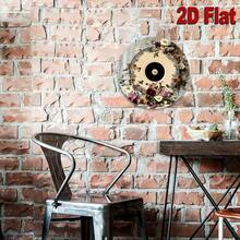 2D Flat - Room Decor Charming Floral Vinyl Record Design Metal Sign, Round Aluminum 2D Printed Decor, Vintage Wall Art, With For Home, Kitchen, Garden, Office - Unique Christmas Gift, Retro Metal - 彩色 - 查看 6