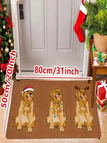 1/2 Pcs Christmas Golden Retriever Doormat - Cute Doormat, Suitable For Kitchen/Living Room/Bathroom/Entryway And Living Room Holiday Decor - Multicolor - View 15