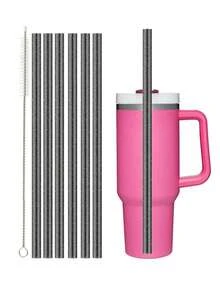 6 包替换吸管适用于 40 盎司 30 盎司 20 盎司 14 盎司探险旅行杯，可重复使用闪光吸管带刷子与 Cup 马克杯配件兼容 - 彩色 - 查看 20