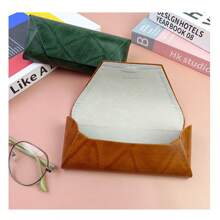 1 件便携式手工 PU 眼镜盒，时尚眼镜/太阳镜盒