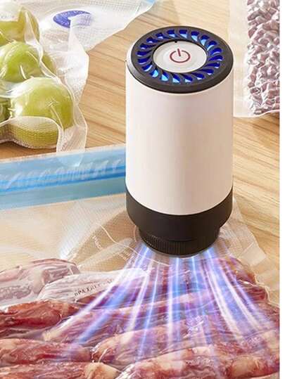 二合一手持式真空封口机，2 种款式：仅抽真空/抽真空和充气，可用于给篮球、游泳圈、气球充气，也适用于储存蔬菜、肉类、水果、干湿意大利面，便携式真空封口机，防止交叉污染，无绳电动真空泵家用食品真空封口机，避免食物污染