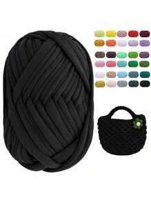 Premium Polyester Crochet & Knitting Yarn - 1pc, 100G Each, 30m Length - Ideal For DIY Projects, T-Shirts, Slippers & Baskets,Fabric Strip Handmade Weaving Diy Bag, Toy, Shoe, Carpet, Organizing Basket Thread