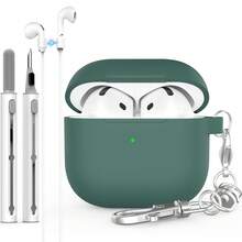 For AirPods 4 Case Cover 2024 With Cleaner Kit, Soft Silicone Protective Case Compatible With Apple AirPods 4th Generation Case For Women Men,AirPod 4 Case Accessories With Keychain