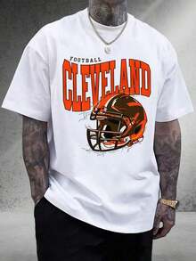 Men's Graphic T-Shirt | Cleveland Browns Football | Perfect For  Fans' Game Day | 100% Cotton | Unisex Fit | Sports Tee | Great Gift For Dawg Pound - Màu be - Xem 8