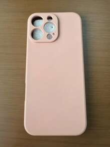 1pc Thin, Fashionable, Straight Edge Phone Case Designed For Camera Protection, With Soft Microfiber Interior And Shock-Absorbent Features, Compatible With Various Models Compatible With IPhone, OnePlus, Realme, Honor, Vivo From 6 To 17 Waterproof Shockproof Anti-Fall Scratch Resistant - Pink - View 3