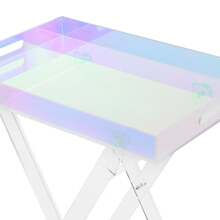 YUNRUX Acrylic Folding Table, Acrylic Side Table, Colorful Acrylic Side Table - 彩色 - 查看 5