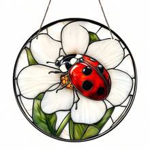 1pc Ladybug Acrylic Sun Catcher, Window Hanging Pendant, Is An Ideal Commemorative Gift For Family, Lovers, Friends, Holiday Decoration, Home Decoration, Mother's Day, Wedding Season Decoration, Birthday Gift, Wall Decoration Art