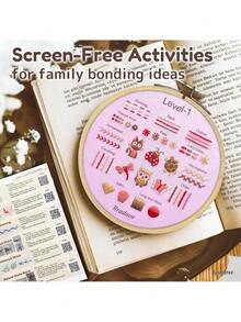 Beginner Embroidery Kit For Adults Kids, Learn To Embroider 37 Stitches And 13 Cute Patterns, Stitches Kit, Bead Embroidery Kit, Beginner Embroidery Practice - 針法練習-C - 查看 9