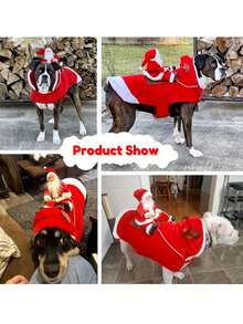 圣诞老人骑乘狗服装,涤纶圣诞宠物服装,卡通主题,适合中大型犬,可调节节日宠物服装 - 舒适的亚克力宠物服装,可机洗,格子节日主题(红色,S 码至 3XL),狗、猫的圣诞服装,圣诞老人骑马服装,圣诞宠物服装驯鹿服装,圣诞宠物用品,小猫的趣味羊毛服装(脸上轻微油漆是正常现象) - 彩色 - 查看 6