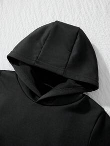 2 sztuki/zestaw dziecięcy, unisex, bluza z kapturem i spodnie dresowe w jednolitym kolorze, jesień/zima