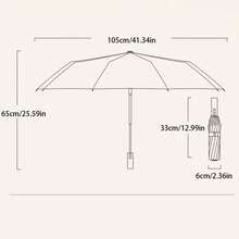 1pc Contrast Color Fully Automatic Umbrella, Sunshade & Rainproof, Super Windproof Umbrella For Men & Women, Large Size, Rainproof, Sunproof, UV Protection, Foldable