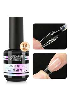 超强指甲胶，适用于水晶指甲、美甲片、按压指甲、假指甲，沙龙品质刷涂指甲胶，易于涂抹，持久耐用假指甲胶 UV / LED - 無色 - 查看 11