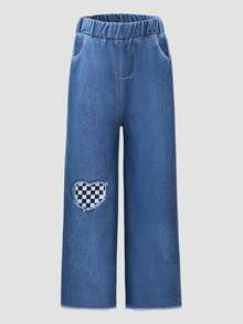 Tween 女童心形贴花毛边休闲裤 - 彩色 - 查看 4