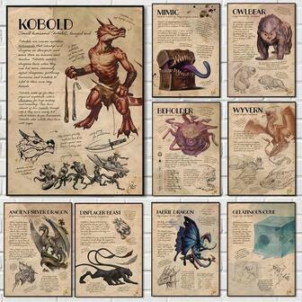 -9pcs/ Set Classic Fantasy Movie Canvas Posters, Frameless Art Prints Depicting Magical Worlds And Fantasy Creatures, Great For Living Room, Bedroom, Office, Cafe, Gym - Perfect Gift For Friends!